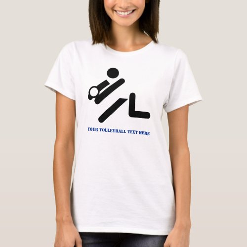 Volleyball player black blue custom T_Shirt