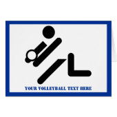 Volleyball player black, white, blue icon custom (Front Horizontal)