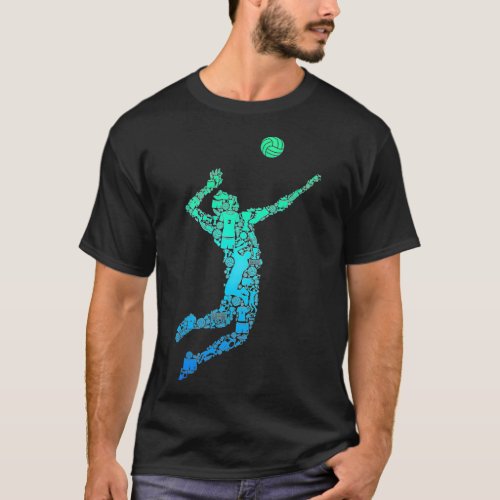 Volleyball Player Boys Men Youth  T_Shirt
