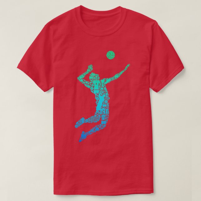 Volleyball Player Boys Men Youth  T-Shirt (Design Front)