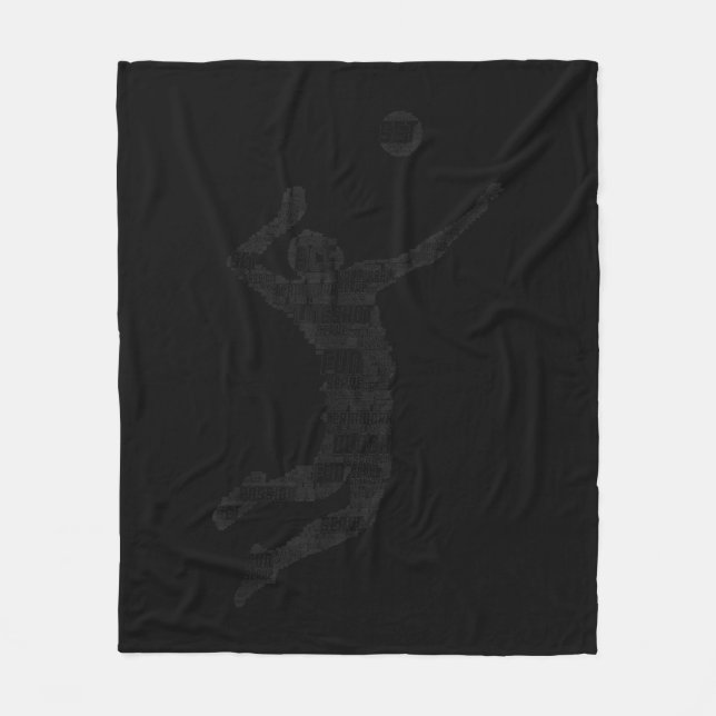 Volleyball Player Boys Youth Men 6 Fleece Blanket (Front)