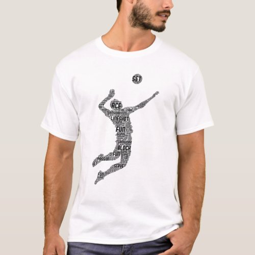 Volleyball Player Boys Youth Men T_Shirt