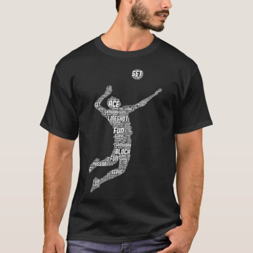 Volleyball Player Boys Youth Men  T_Shirt