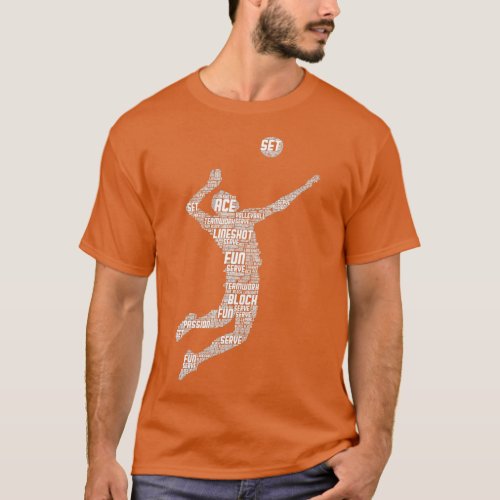Volleyball Player Boys Youth Men  T_Shirt