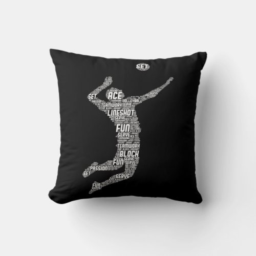 Volleyball Player Boys Youth Men  Throw Pillow