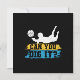 Volleyball Player Can You Dig It Invitation