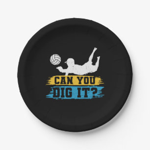 Volleyball Player Can You Dig It Paper Plates