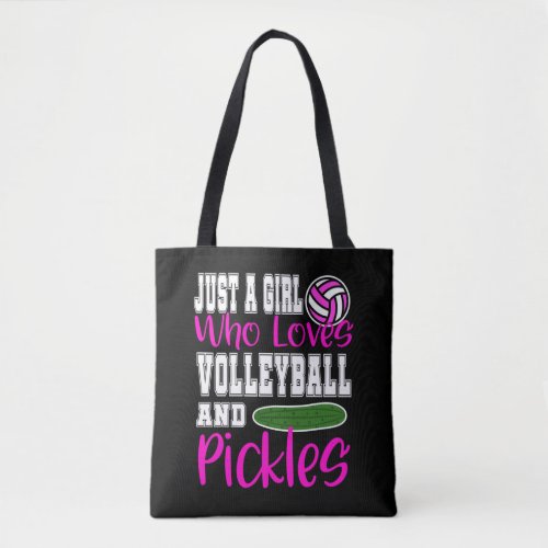 Volleyball Player Coach Pickle Lover Funny Gift Tote Bag