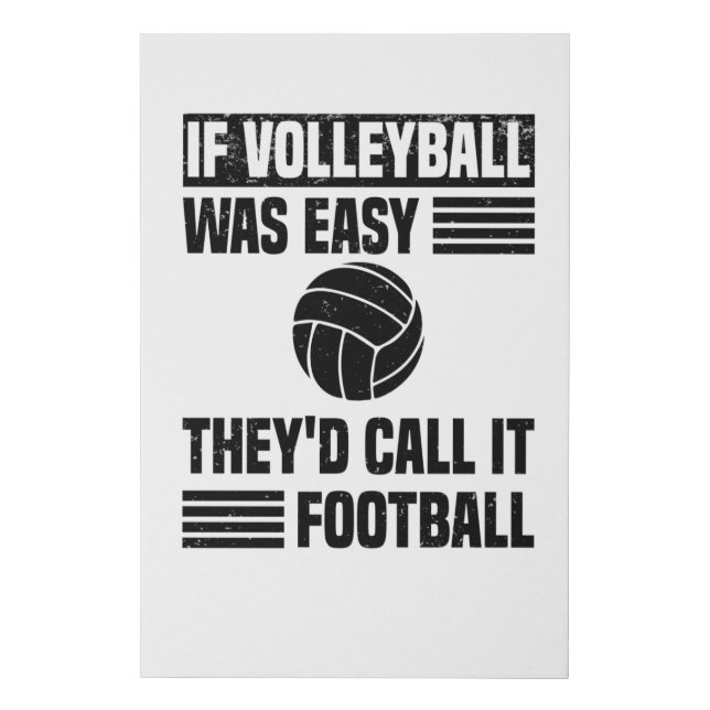 Volleyball Player Comparing Soccer Volleyball Faux Canvas Print (Front)