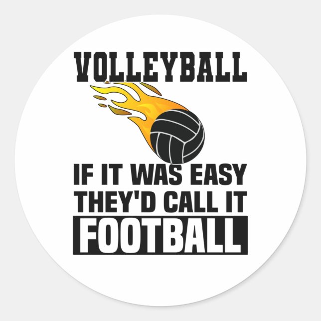 Volleyball Player Comparison Flame Volleyball Classic Round Sticker (Front)
