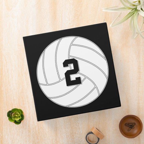 Volleyball Player Custom Jersey Number and Text 3 Ring Binder