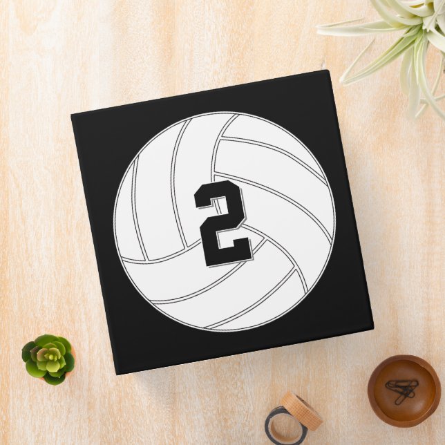 Volleyball Player Custom Jersey Number and Text 3 Ring Binder (In Situ)