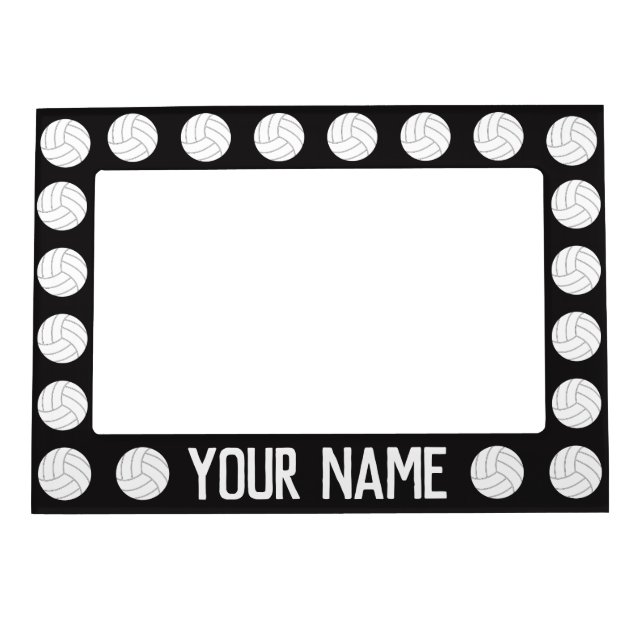 Volleyball Player Custom Name or Text Team Photo Magnetic Frame (Front)