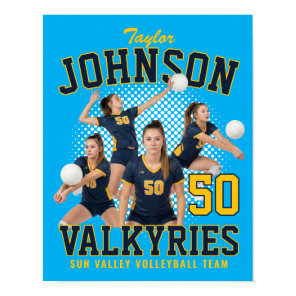 Volleyball Player Custom Photo Bootleg Sports Poster