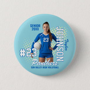 Volleyball Player Custom Photo Senior Night Sports Button