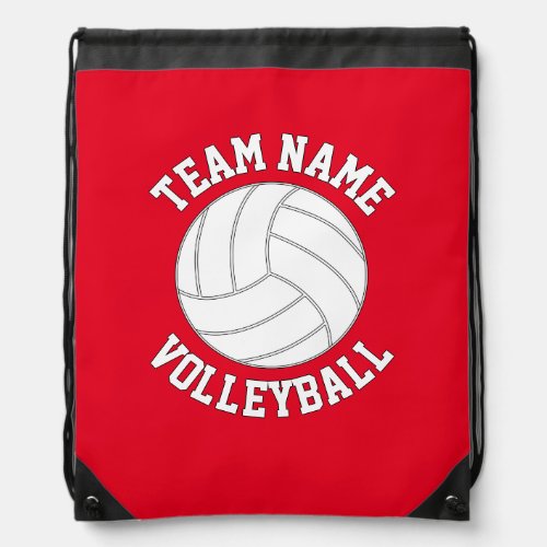 Volleyball Player Custom Team Name and Color Sport Drawstring Bag