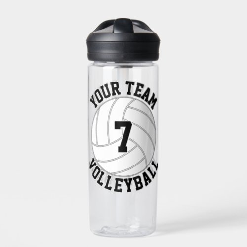Volleyball Player Custom Team Name  Jersey Number Water Bottle