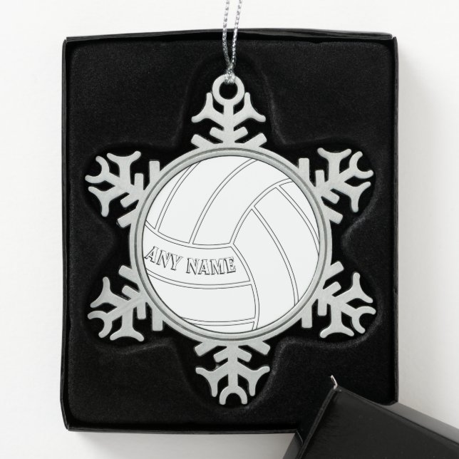 Volleyball Player Custom Text Christmas Ornament (Box)