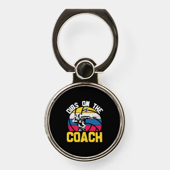 Volleyball Player | Dibs On The Coach Phone Ring Stand (Front)