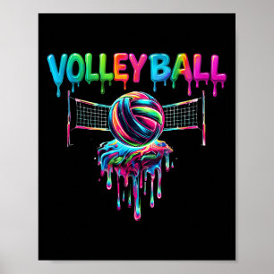 Volleyball Player Drip Ice Cream Drip Volleyball L Poster