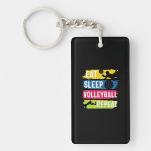 Volleyball Player Eat Sleep Volleyball Repeat Keychain