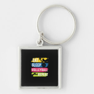 Volleyball Player Eat Sleep Volleyball Repeat Keychain