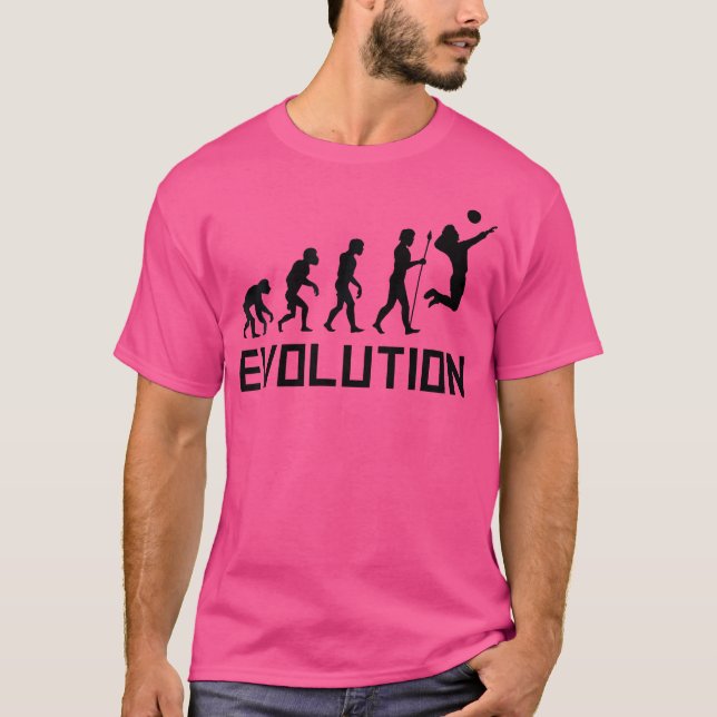Volleyball Player Evolution Funny Volleyball T-Shirt (Front)