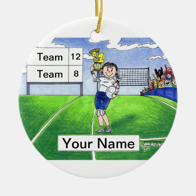 Volleyball Player - Female Ceramic Ornament (Front)