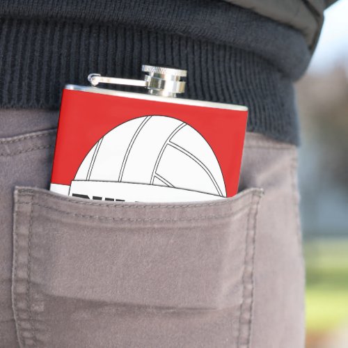 Volleyball Player Fun Custom Text Hip Flask