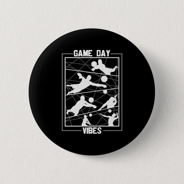 Volleyball Player | Game Day Vibes Button (Front)