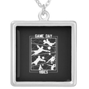 Volleyball Player Game Day Vibes Silver Plated Necklace