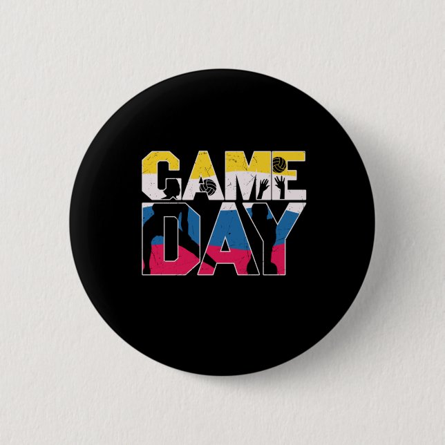 Volleyball Player | Game Day Volleyball Button (Front)