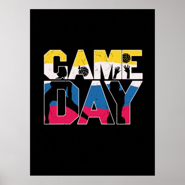 Volleyball Player | Game Day Volleyball Poster (Front)