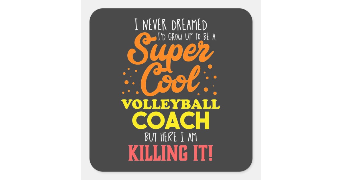 Volleyball Player Gift Funny Volleyball Coach Square Sticker Zazzle