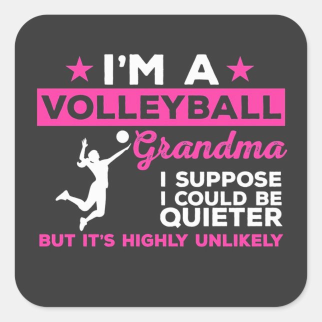 Volleyball Player Gift | Funny Volleyball Grandma Square Sticker (Front)