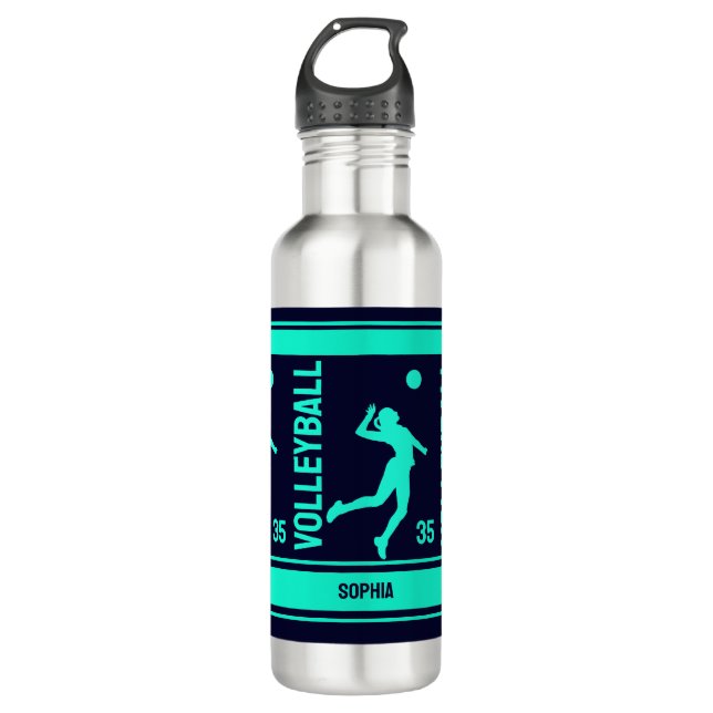 Volleyball Player Girl, Volleyball Girl Birthday Stainless Steel Water Bottle (Front)