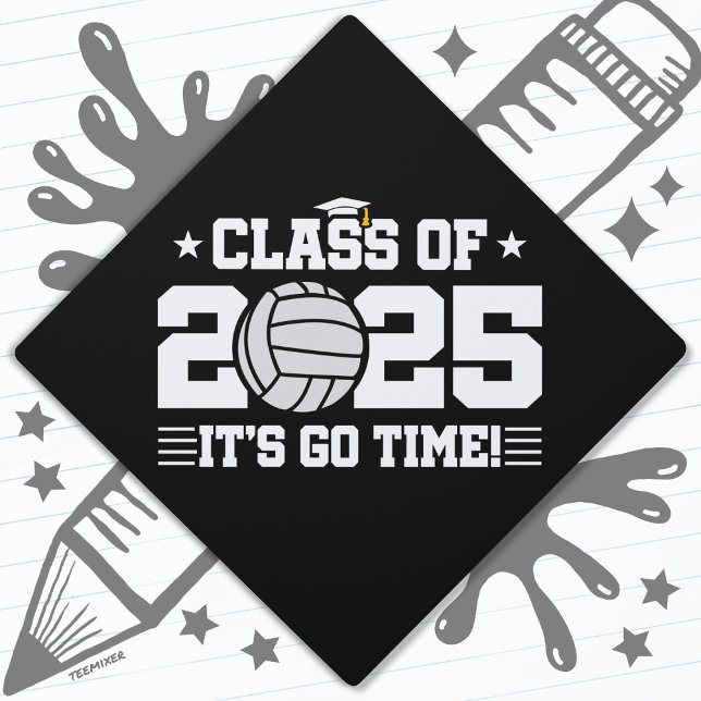 Volleyball Player Graduation Class of 2025 Senior Graduation Cap Topper (Creator Uploaded)