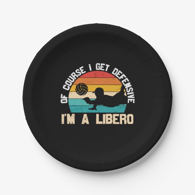 Volleyball Player | I Am A Libero Paper Plates (Front)