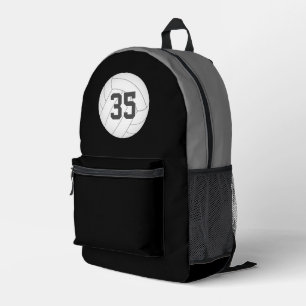 volleyball player jersey number ANY color Printed Backpack