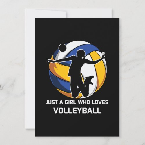 Volleyball Player Just A Girl Who Loves Volleyball Invitation