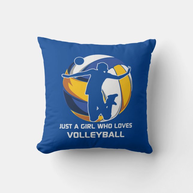 Volleyball Player Just A Girl Who Loves Volleyball Throw Pillow (Front)