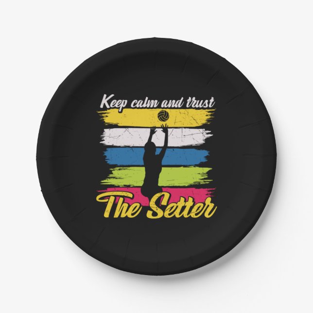Volleyball Player | Keep Calm And Trust Paper Plates (Front)