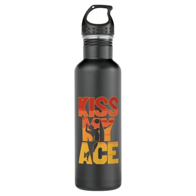 Volleyball Player | Kiss My Ace Stainless Steel Water Bottle (Front)