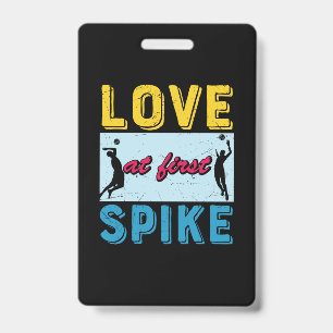 Volleyball Player Love At First Spike Badge