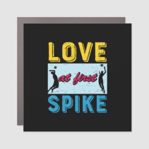 Volleyball Player Love At First Spike Car Magnet