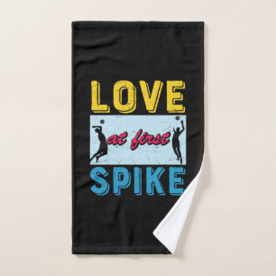 Volleyball Player Love At First Spike Hand Towel