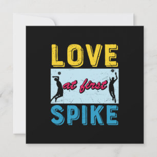 Volleyball Player Love At First Spike Invitation