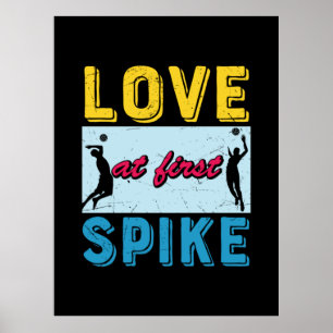 Volleyball Player Love At First Spike Poster