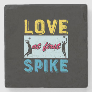 Volleyball Player Love At First Spike Stone Coaster