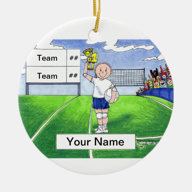 Volleyball Player - Male Ceramic Ornament (Front)